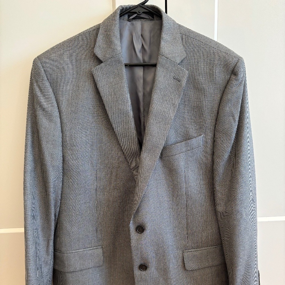 Lauren Ralph Lauren Blazer Men's 44R Grey Jacket Polyester Black Label
